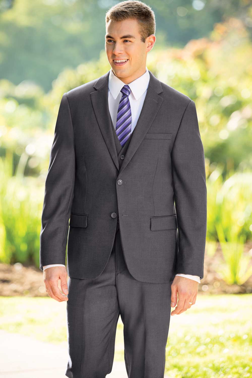 Dark Grey Slim Fit 3-Piece Nested Suit